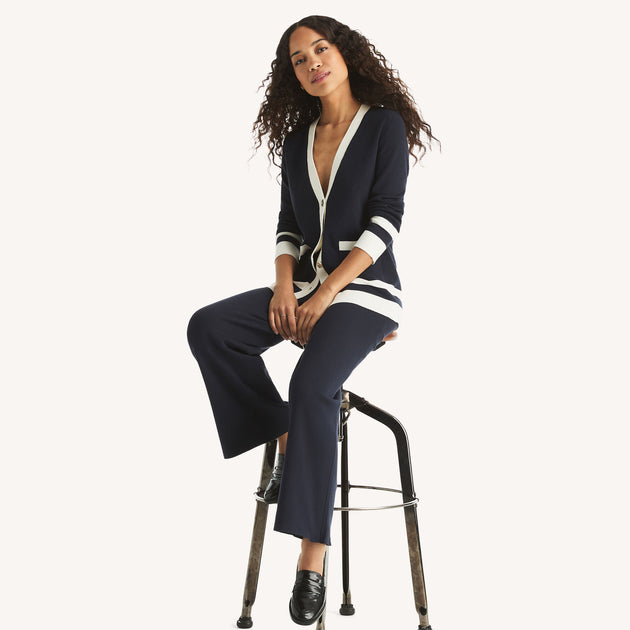 Nautica V-Neck Cardigan Blue Small 3