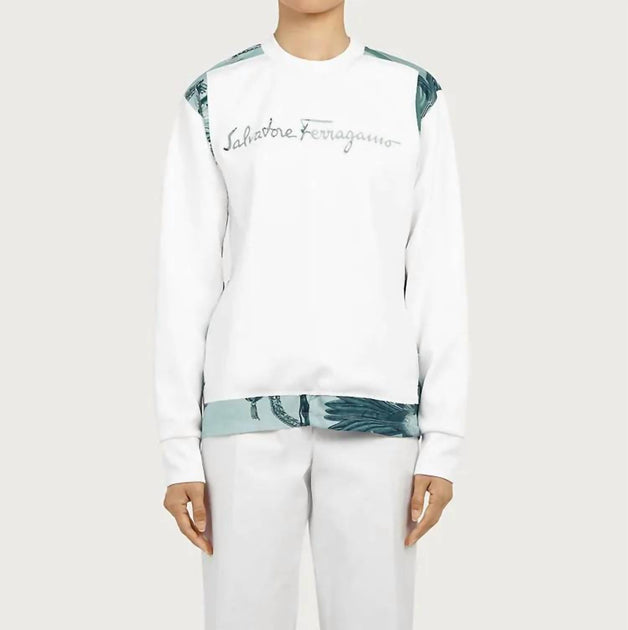 Salvatore Ferragamo Sweat Femme Blanc Large 2