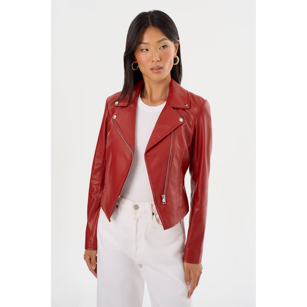 Lamarque Pascale Faux Leather Jacket Beige Small 2