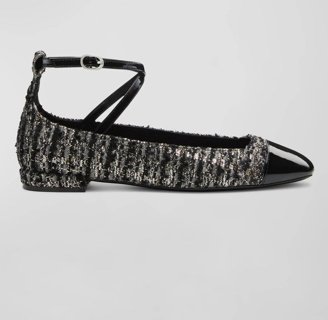 Stuart Weitzman Eden Strap Flat Black US 9 3