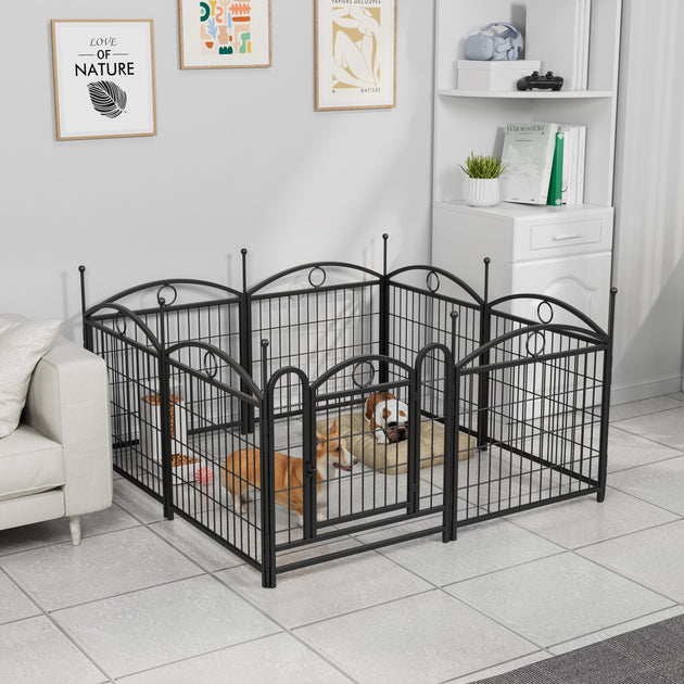 Maison Boucle Metal Dog Playpen Black One Size 2