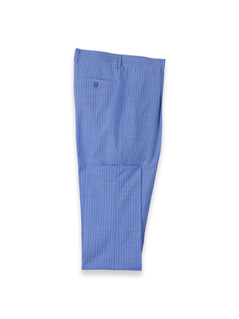 Paul Fredrick Wool Blend Pinstripe Single Pleat Suit Pant Blue US 42 2