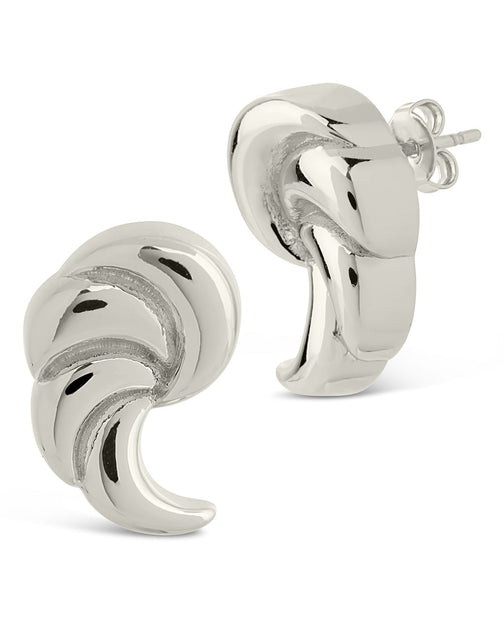 Sterling Forever French Horn Stud Earrings Silver One Size 2