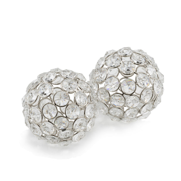 Hivvago Decorative Orb Sculpture Silver 3 inch 4