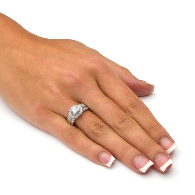 Palm Cubic Zirconia Ring Silver US 9 4
