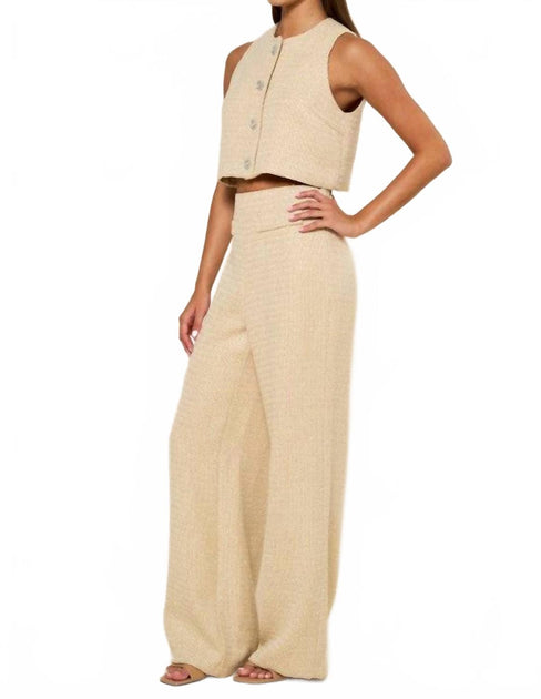lalavon Tweed Vest and Pants Set Beige Small 4