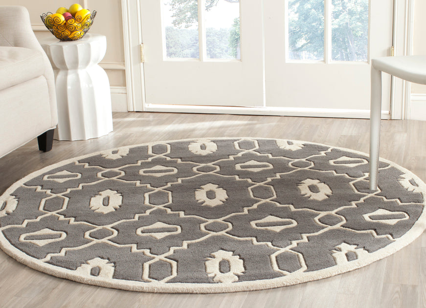 Safavieh Chatham Hand Made Area Rug Dark Grey/Ivory 4