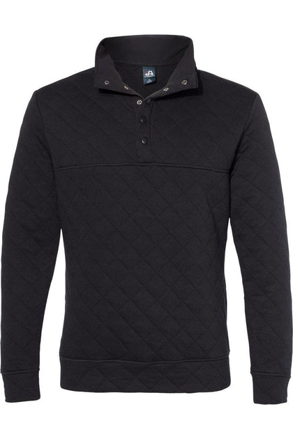 J. America Quilted Snap Pullover Black Medium 2