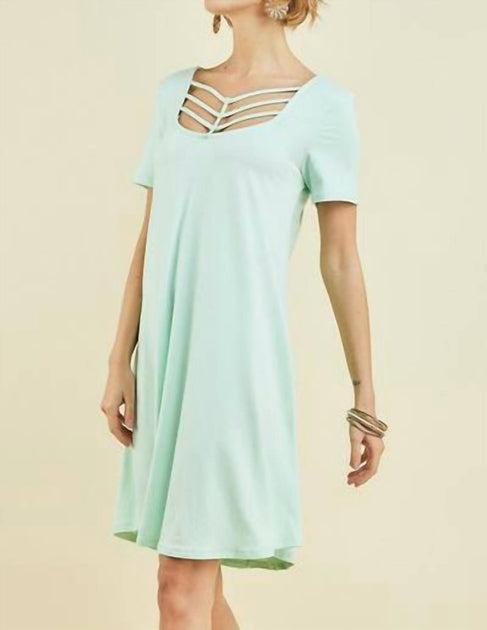 Entro Strappy Shift Dress Blue Large 2