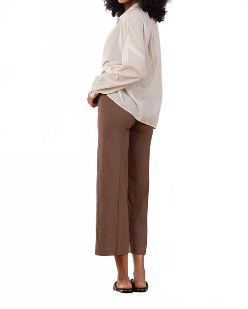 Avenue Montaigne Alex Pull On Linen Pants Brown US 4 4