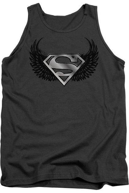 Gildan Superman Dirty Wings Tank Top Black Small 2