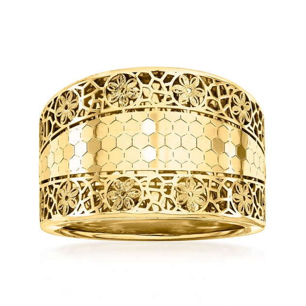 Ross-Simons Floral Filigree Ring Yellow Gold US 6 2