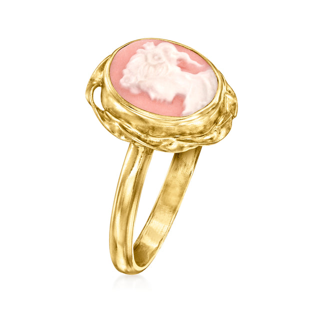 Ross-Simons Pink Porcelain Cameo Ring Yellow US 10 4