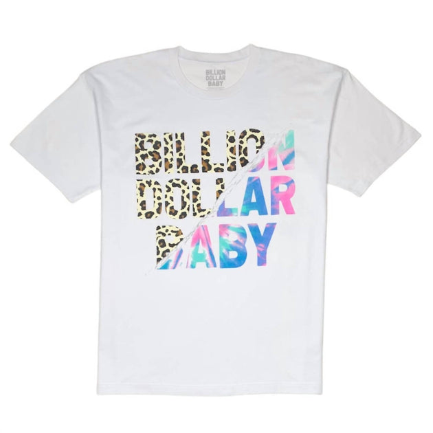 Billion Men's Lepard Tie Dye T-Shirt White Medium 2
