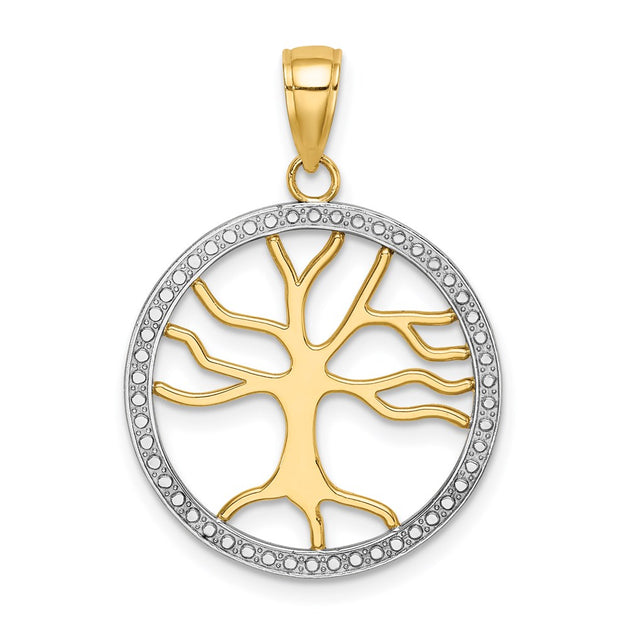Diamond2Deal Tree of Life Charm Yellow Gold 2