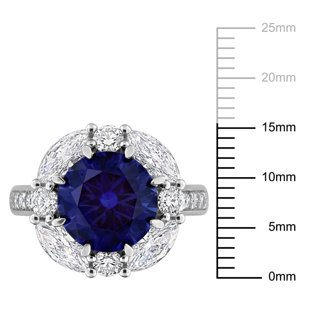 Mimi & Max Created Forever Halo Ring Blue US 8 4