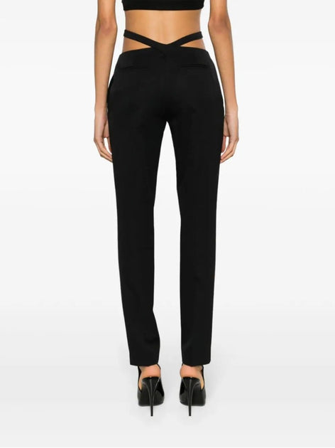 パンツ The Attico Tailored High-Waisted Trousers With Cross-Back The Attico Tailored High-Waisted Trousers With Cross-Back