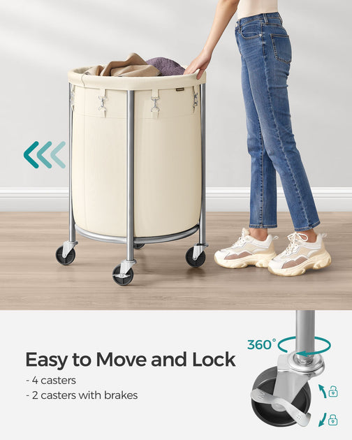 Hivvago 29 Gal. Laundry Cart with Wheels 7