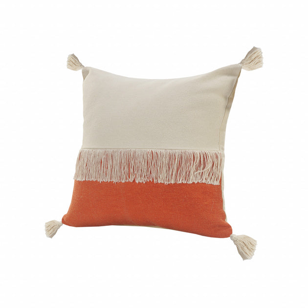 Hivvago Throw Pillow Orange/Off-White 51x51x10cm 4