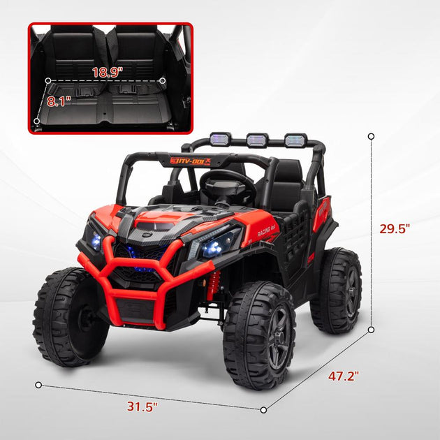 BreeBe Qaba 2 Seater Electric Ride on Car Red 4