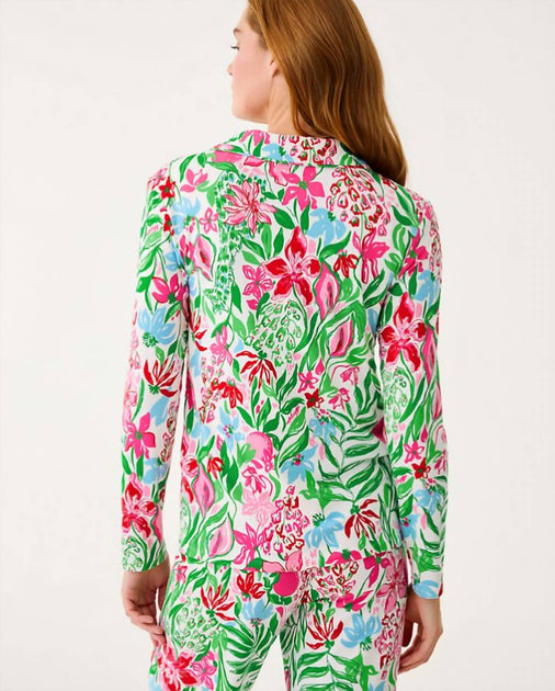 Lilly Pulitzer Knit Long Sleeve Button-Up Pajama Top Multi XSmall 3