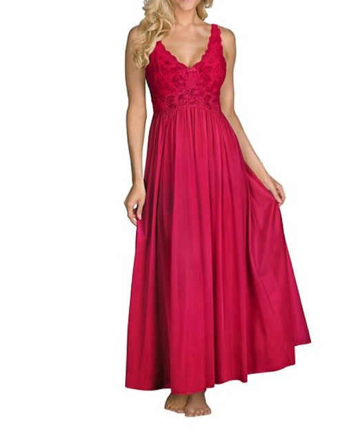 Shadowline Silhouette Nightgown Red Large 2