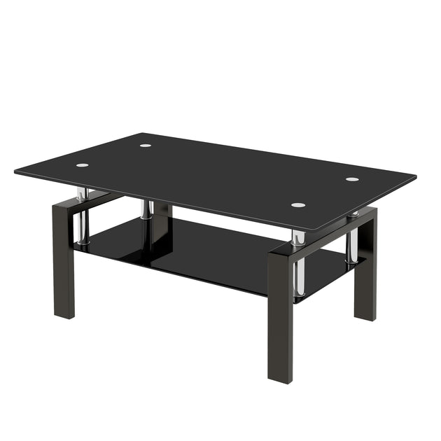 Streamdale Tempered Black Glass Coffee Table 4
