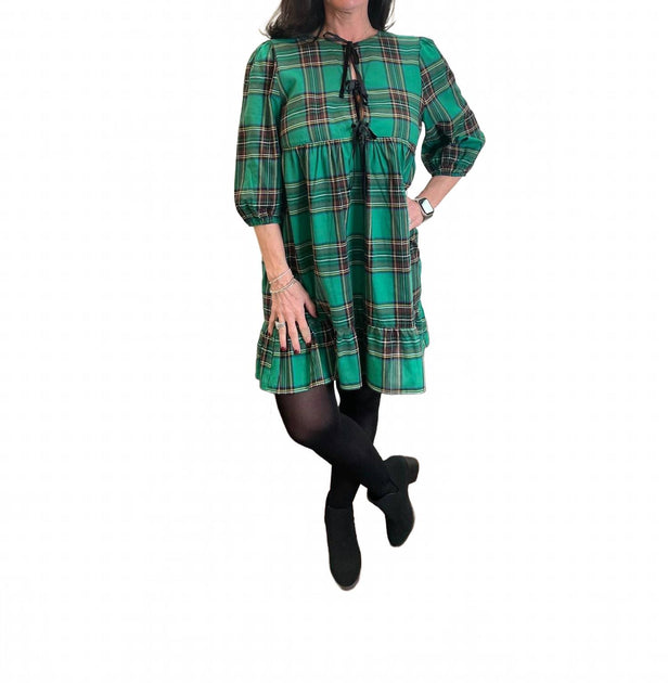green plaid mini dress Minnie In COLOR:BLACK SEQUIN Length 25 Medium google_shopping_material:Satin Polyester/Polyester Tulle Jewelry with halter top