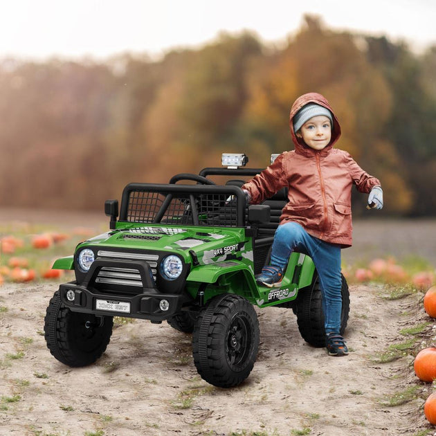 BreeBe Qaba 12V Ride On Truck Green 3