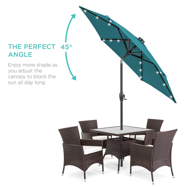 best choice products 7.5ft outdoor solar patio umbrella for deck LED Lighted Umbrella, Table Market Umbrella with Tilt and Crank, Umbrella Garden, Deck, Backyard, Pool and Beach Make no mistake Best Choice Products 10 ft.