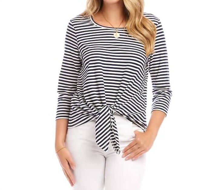 Karen Kane Tie Front Top Blue Large 2