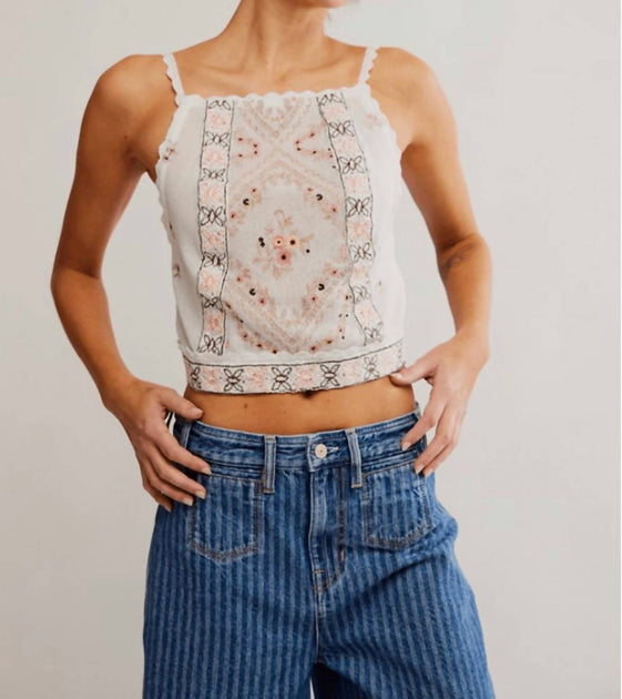 Free People Garden Party Top Beige Medium 2