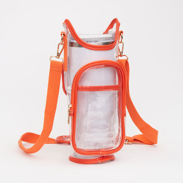 FASHNZFAB Transparente Trinkflaschen-Tragetasche Crossbody Bag Weiß Einheitsgröße 3