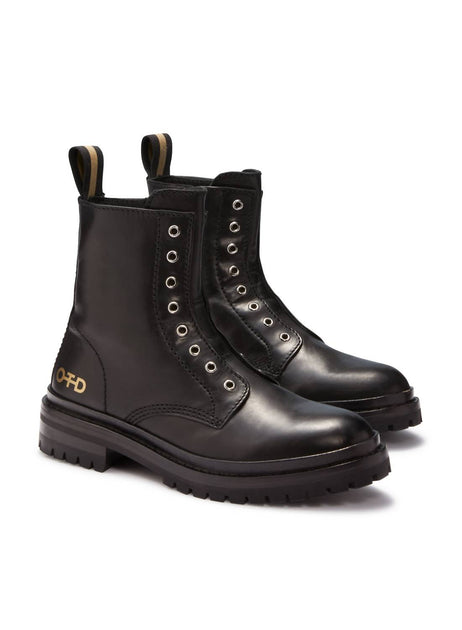 ON THIS DAY Women's Leather Combat Boots Black US 7 2