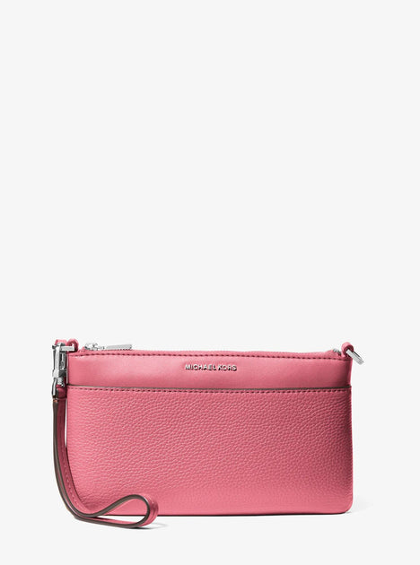 Michael Kors Jet Set Medium Pebbled Leather Wristlet Pink One Size 4