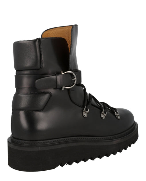 Ferragamo Giulio Lace-Up Demi Boots Black US 9 4