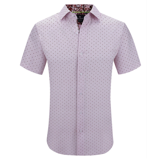 Tom Baine Slim Fit Short Sleeve Button Down White Large 2