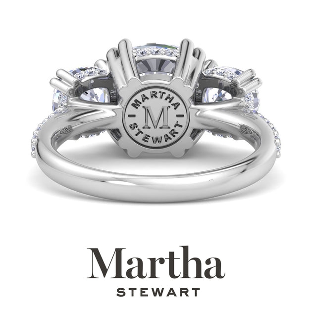 Martha Stewart Three Stone Diamond Engagement Ring White US 5 9