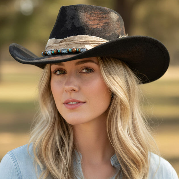 FASHNZFAB Western Cowgirl Fedora Hat Multi 2