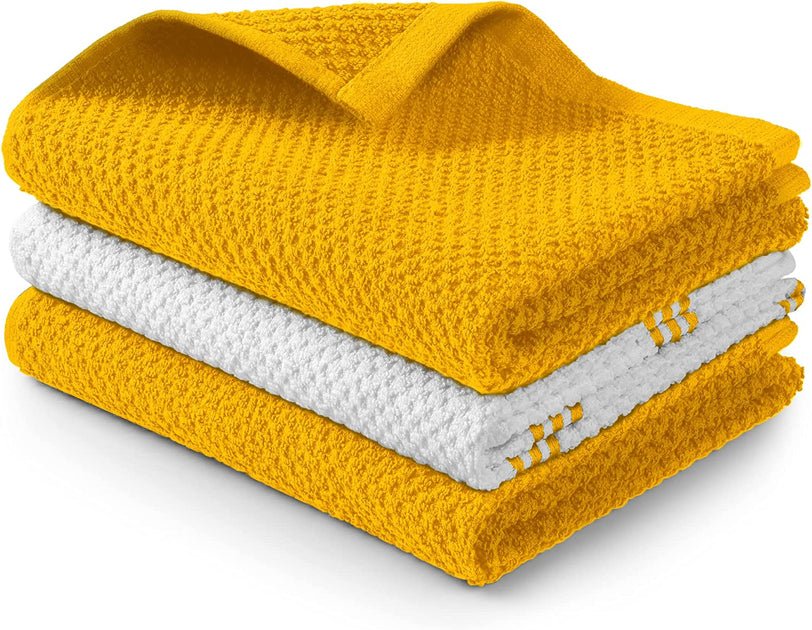 Zulay Kitchen Torchons de Cuisine Absorbants en Coton Lot de 3 15x25 2