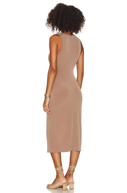 Lanston Side Tie Dress Beige XSmall 4