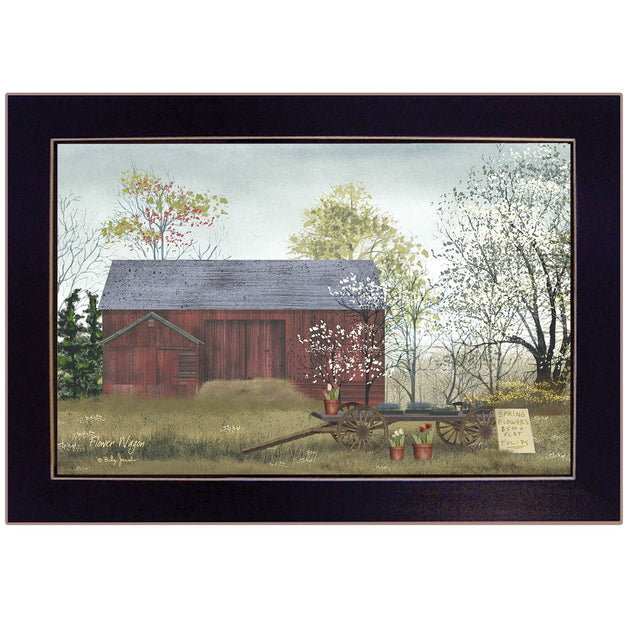 Hivvago Flower Wagon 1 Framed Print Black 3