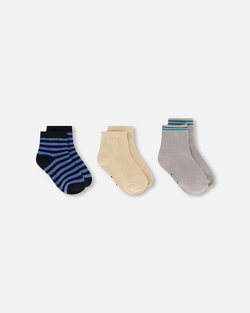 Deux par Deux Socks Set Striped Blue Black Size 3T 2