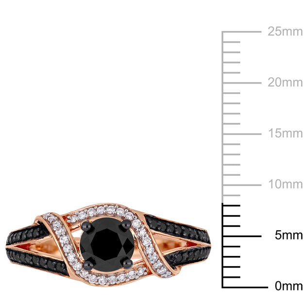 Mimi & Max Asteria 1ct Diamond Engagement Ring Rose Gold Black US 10 4