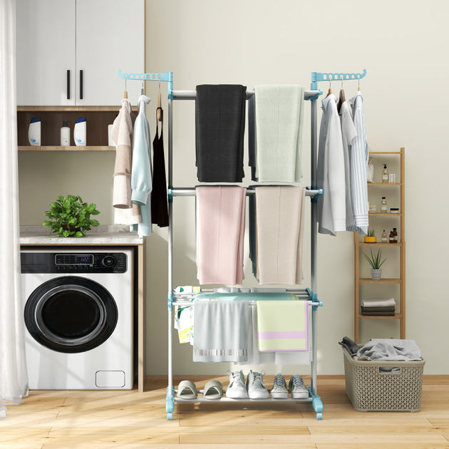 Hivvago 4-tier Clothes Drying Rack Navy 3