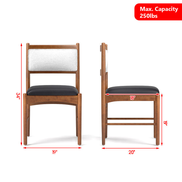 Hivvago Dining Chair Set Brown/Black/White 4