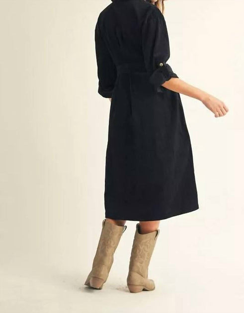 Jodifl Bridgette Cord Dress Black Medium 3
