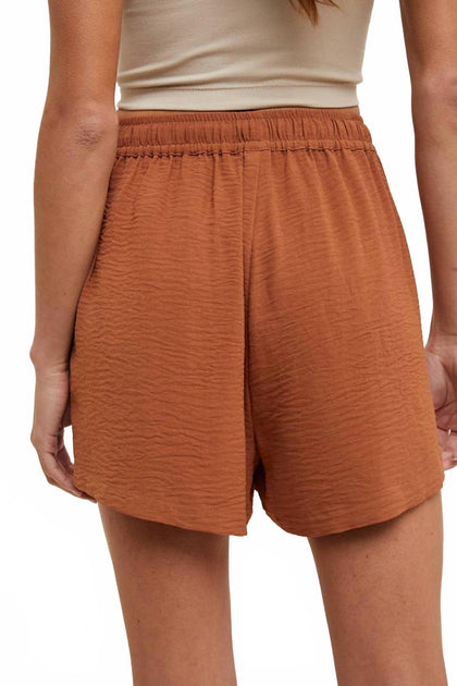 WISHLIST Crinkled Shorts Brown Small 4