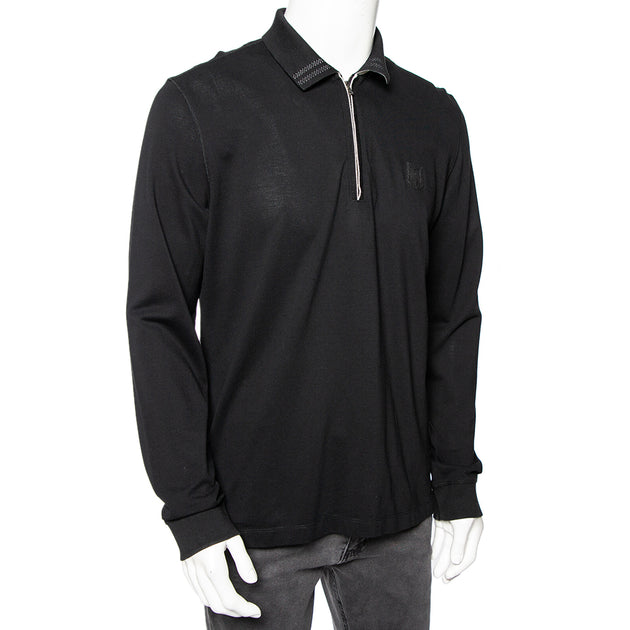 Hugo Boss Pima Cotton Long Sleeve T-Shirt Black Large 3
