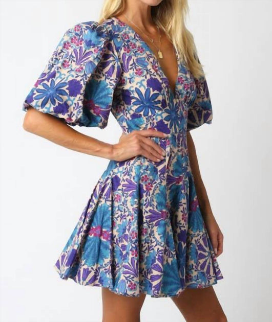 OLIVACEOUS Nola Flounce Mini Dress Multi Large 4